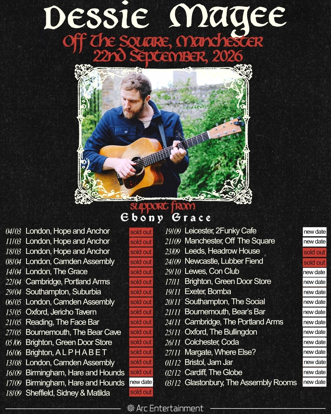 DESSIE MAGEE @ Off The Square, Manchester - 22st September 2026 - 2ND DATE ADDED DUE TO DEMAND - DOORS 7:30PM